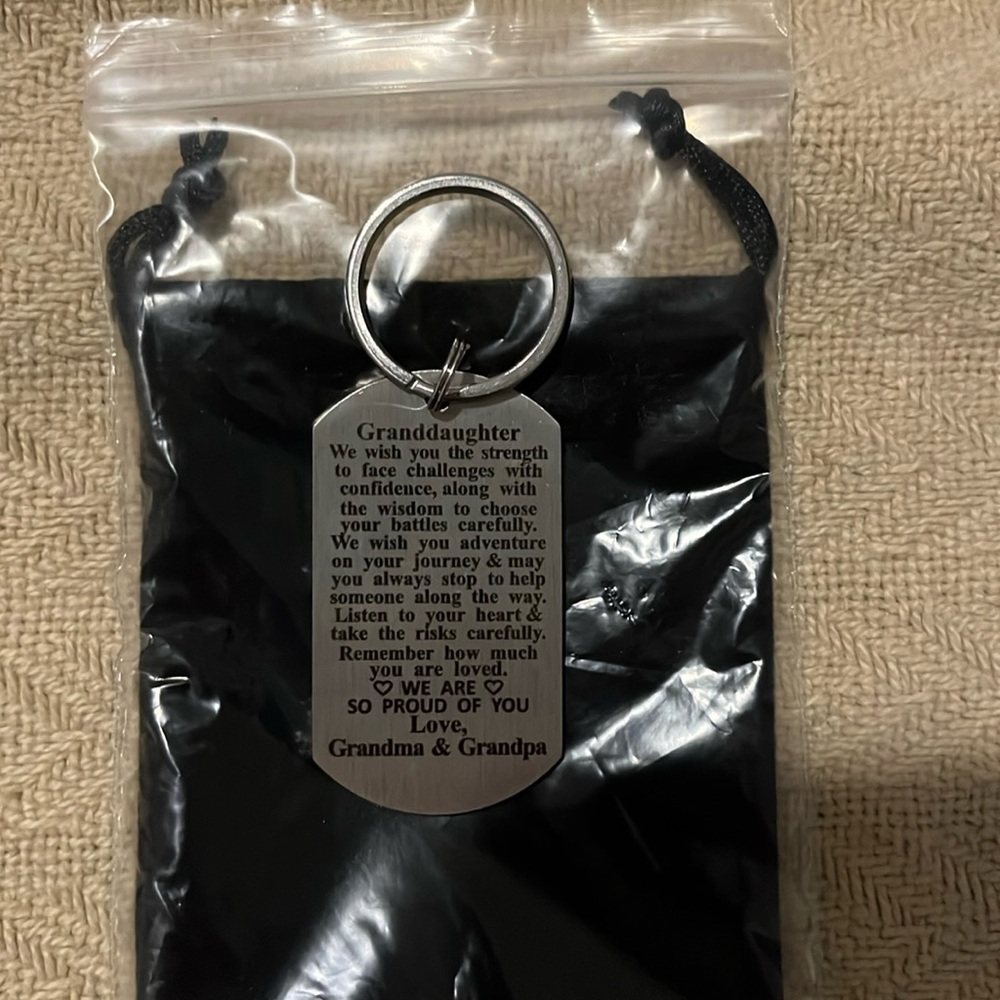 New | Key Chain | To Granddaughter | Love Grandma & Grandpa